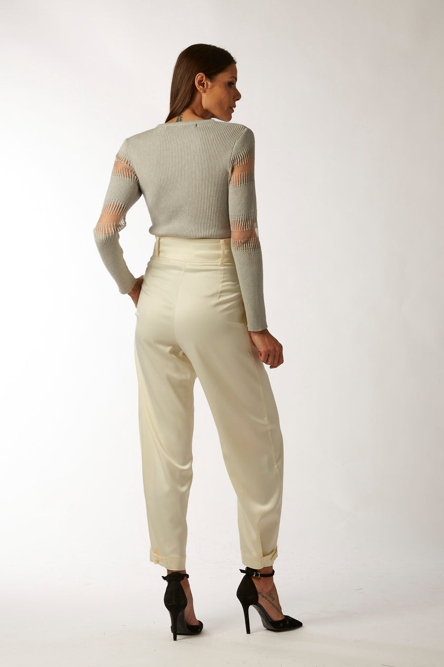 CITTA DEL CAPO pleate pants with bottom belt