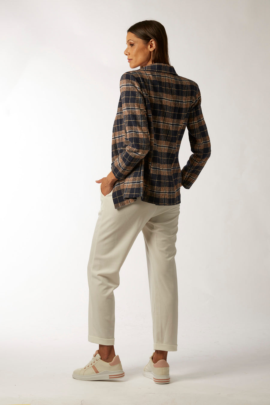 VIETNAM check brushed jacket