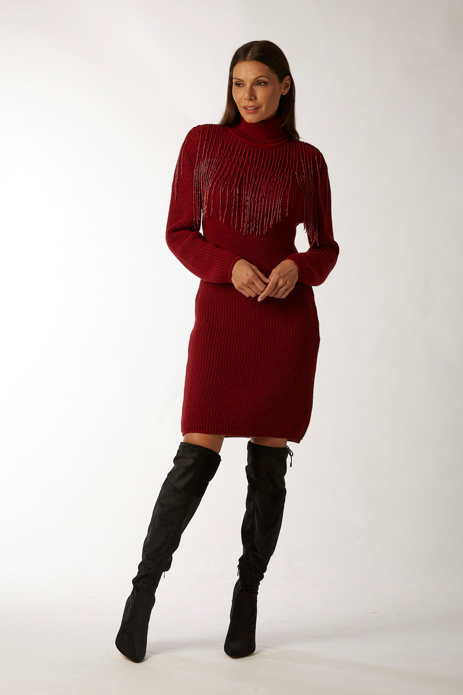 VADUR knit dress with fringes